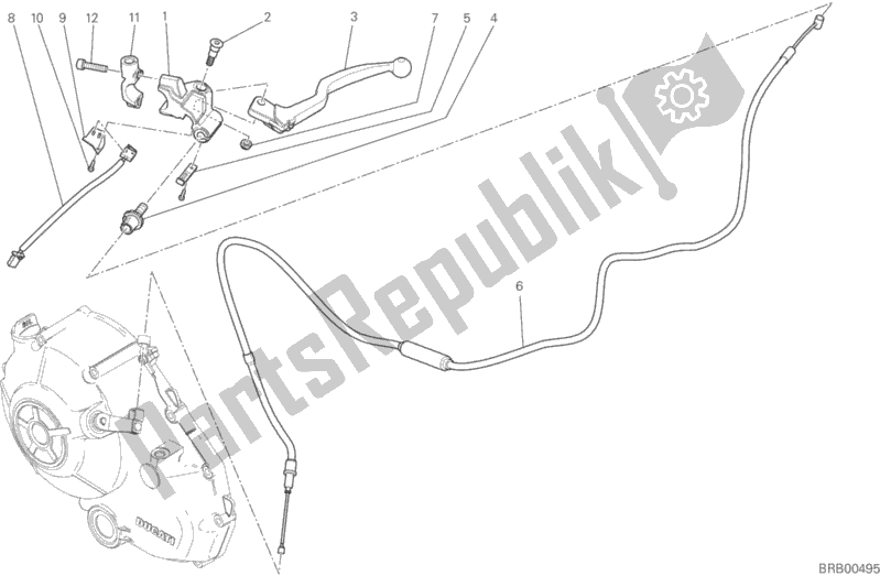 All parts for the Clutch Control of the Ducati Scrambler Urban Enduro Thailand 803 2015
